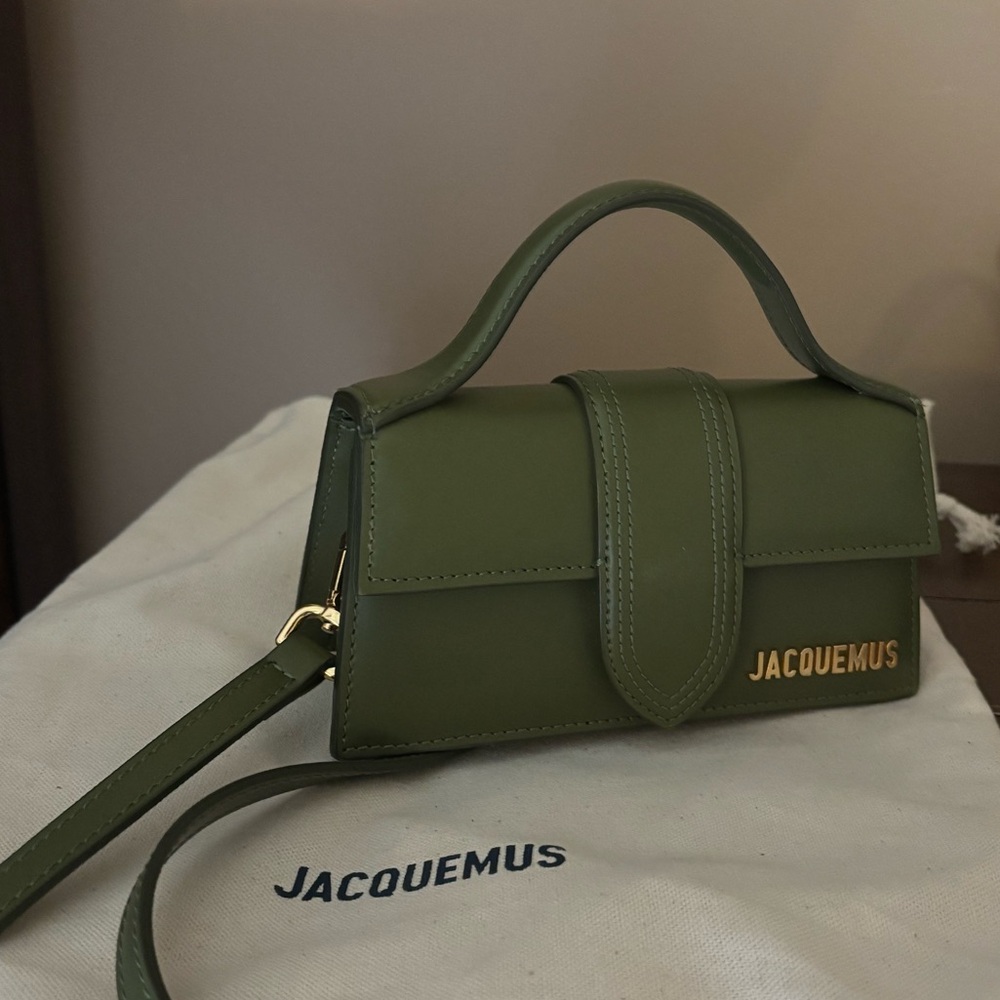 Jacquemus Green Mini Bag with Top Handle and Crossbody Strap